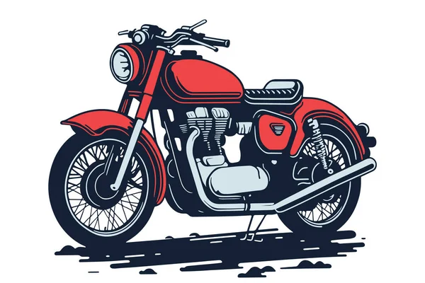Классическая Цветная Векторная Иллюстрация Мотоцикла Мотоцикл Логотипа Эмблема Байкерского Клуба — стоковый вектор