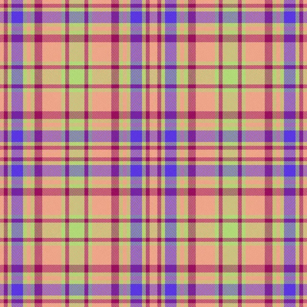 Background Plaid Pattern Vector Seamless Tartan Textile Check Texture Fabric — Stock Vector