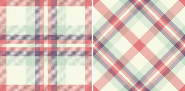 Pastel Renklerle Ayarlanmış Ekose Tekstil Tartan Desenli Kontrol Vektör Dokusunun — Stok Vektör