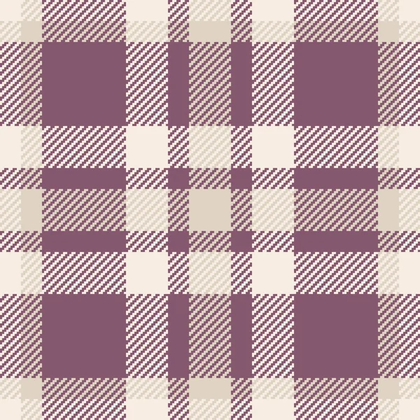 具有粉色和亚麻色格子背景面料的无缝矢量格子布织物 — 图库矢量图片