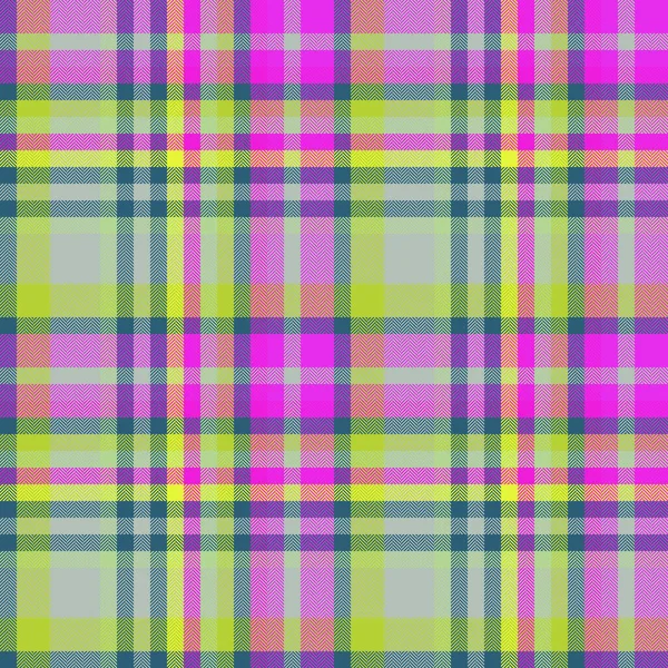 Textile Seamless Plaid Fabric Background Tartan Check Pattern Vector Texture — Stock Vector