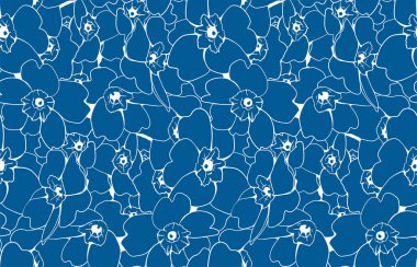 Floral pattern seamless background. Foliage and flower wallpaper design of nature. Vector illustration.