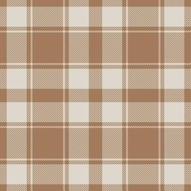 Tekstil kumaşının ekose doku vektörü turuncu ve açık renkli dikişsiz tartan arkaplan ile kontrol edilsin.