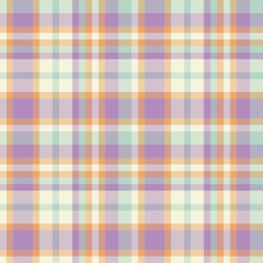 Kalıpsal ekoseli vektörün bej ve pastel renklerde pürüzsüz tekstil dokusu.