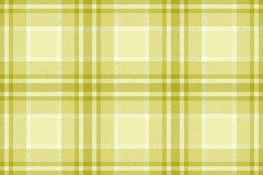 Ekose desenli, sarı ve açık renkli tartan kumaşlı arka plan desenli kusursuz tekstil vektörü denetimi.