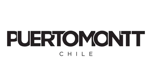 Puerto Montt Emblema Chile Para Impresión Web Diseño Presenta Estilo — Vector de stock