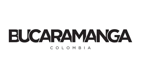 Bucaramanga Emblema Colombia Para Impresión Web Diseño Presenta Estilo Geométrico — Vector de stock