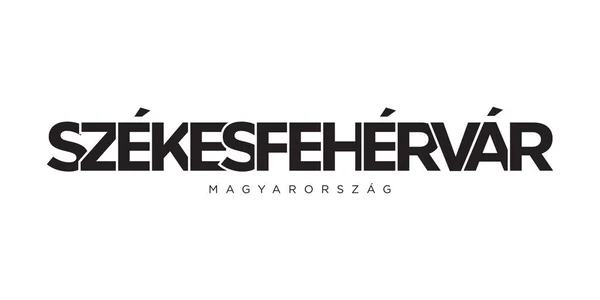 Szekesfehervar Nell Emblema Ungherese Stampa Web Design Presenta Uno Stile — Vettoriale Stock