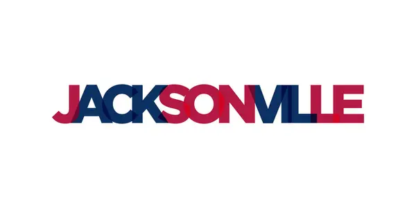 Jacksonville Flórida Eua Tipografia Slogan Design Logotipo América Com Lettering —  Vetores de Stock