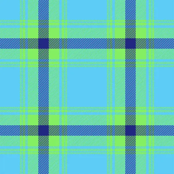 Plaid Seamless Pattern Green Check Fabric Texture Vector Textile Print — Stock Vector