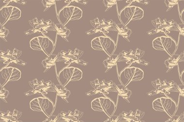 Floral pattern seamless background. Foliage and flower wallpaper design of nature. Vector illustration.