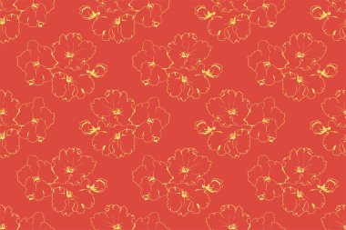 Floral pattern seamless background. Foliage and flower wallpaper design of nature. Vector illustration.