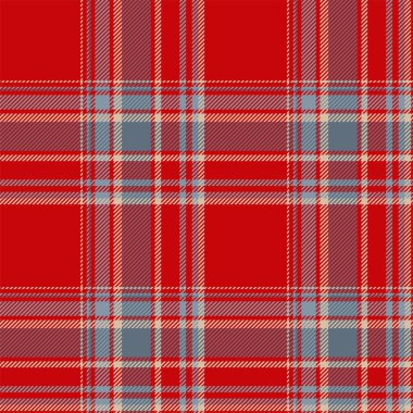 Kırmızılı ekose desenli. Kumaş dokusunu kontrol et. Vektör tekstil baskı tasarımı.