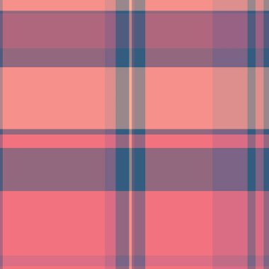 Kırmızı ve pastel renkli vektör kumaş desenli kusursuz arkaplan kontrolü desenli tartan..