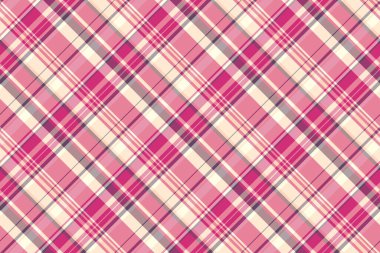 Tekstil dikişsiz dokunun desenini kırmızı ve pembe renklerde ekose vektör arka plan tartanı ile kontrol et.