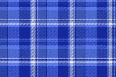 Tekstil deseninin kumaş tartan arkaplanı, ekose vektör dikişsiz kontrol ile mavi ve saf gümüş renklerde.