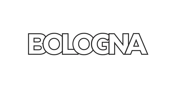 Bologna Italian Tunnus Tulostaa Web Design Ominaisuudet Geometrinen Tyyli Vektori — vektorikuva