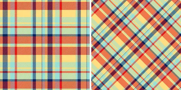 Vector Tartan Textile Pattern Fabric Plaid Texture Background Check Seamless — Stock Vector