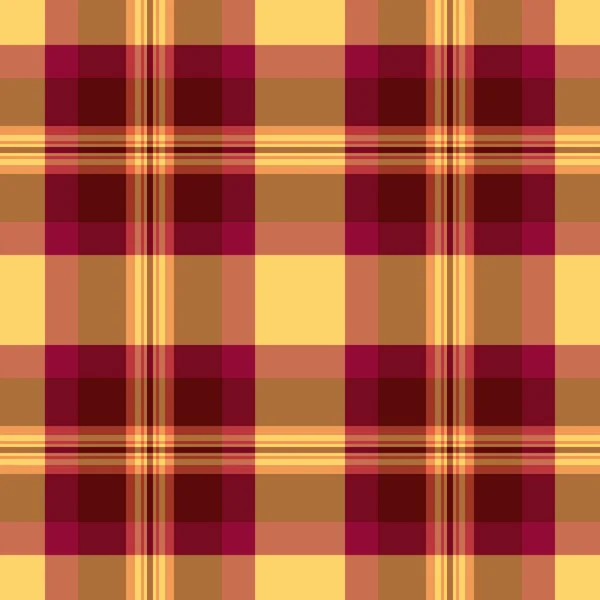 Textile Plaid Check Background Fabric Texture Tartan Pattern Seamless Vector — Stock Vector