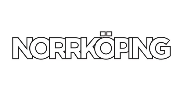 Norrköping Sveriges Emblem För Tryck Och Webb Design Har Geometrisk — Stock vektor