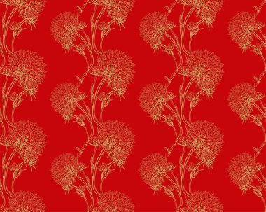 Floral pattern seamless background. Foliage and flower wallpaper design of nature. Vector illustration.