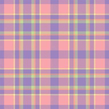 Ekose desenli pembe desenli. Kumaş dokusunu kontrol et. Vektör tekstil baskı tasarımı.