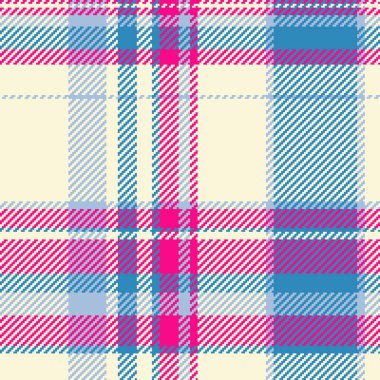 Bej ve cyan renklerinde vektör tekstil arkaplan içeren ekose tartan desenli şablon.