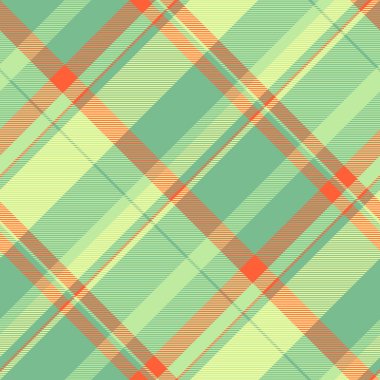 Yeşil ve sarı renklerde kusursuz bir vektör tartan denetimi ile desenli kumaş arkaplanının ekoseli dokusu.