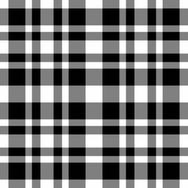 Tekstil kumaşının vektör arkaplan tartanı. Gri ve siyah renklerde ekose desenli..