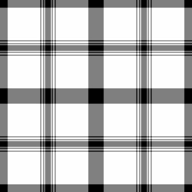 Gri ve beyaz renkli desenli ekose kumaşlı vektör deseninin kusursuz arkaplan kontrolü.