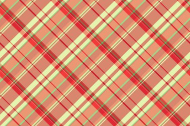 Kırmızı ve turuncu renklerde tartan vektör kumaş arka planı olan kusursuz desenli ekoseli kumaş kontrolü.