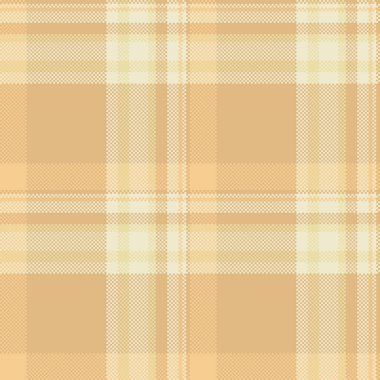 Kehribar ve açık renkli kumaş dokusuna sahip ekoseli vektör tekstil desenli tartan..