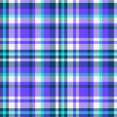 Ekose kumaş dikişsiz ve beyaz renklerde vektör tekstil ile tartan dokusunun kumaş kontrol düzeni.