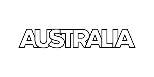 Australia Emblem Print Web Design Features Geometric Style Vector Illustration — Stock Vector