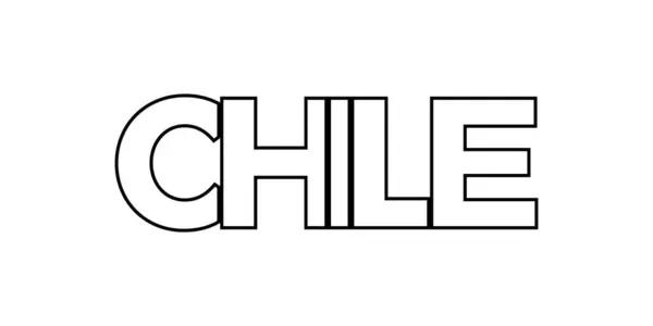 Znak Chile Pro Tisk Web Design Nabízí Geometrický Styl Vektorovou — Stockový vektor