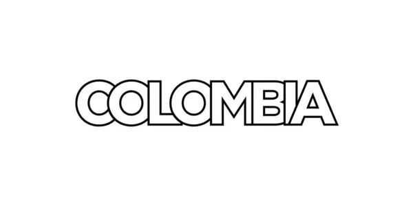Emblema Colombia Para Impresión Web Diseño Presenta Estilo Geométrico Ilustración — Vector de stock