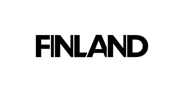 Finlandia Emblema Stampa Web Design Presenta Uno Stile Geometrico Illustrazione — Vettoriale Stock