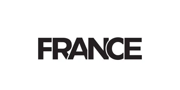 France Emblem Print Web Design Features Geometric Style Vector Illustration — Stock Vector