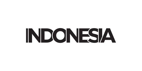 Indonesien Emblem För Tryck Och Webb Design Har Geometrisk Stil — Stock vektor