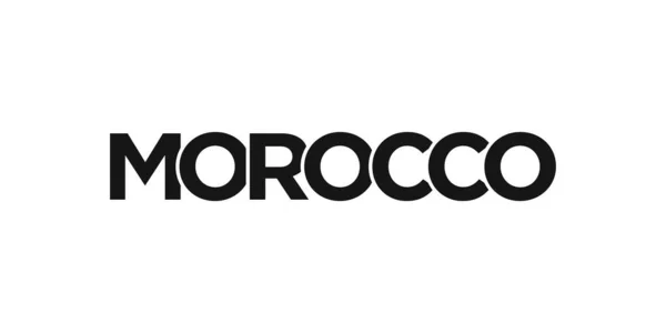 Marocco Emblema Stampa Web Design Presenta Uno Stile Geometrico Illustrazione — Vettoriale Stock