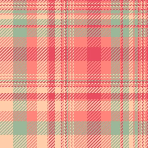 Plaid Fabric Background Pattern Vector Textile Tartan Texture Check Seamless — Stock Vector