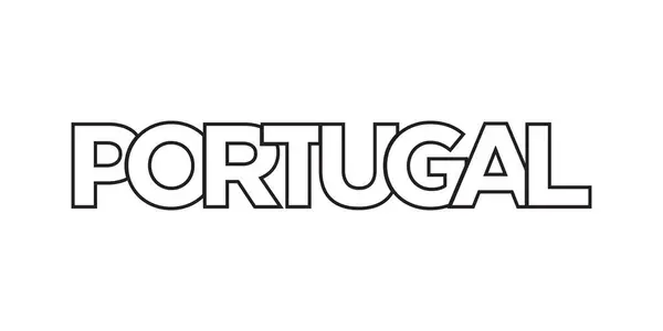 Portugal Emblema Para Impressão Web Design Apresenta Estilo Geométrico Ilustração — Vetor de Stock