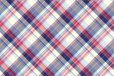 Tekstil tartan vektörü mavi ve kırmızı renklerde dikişsiz olan arka plan kontrol dokusu ekoseli kumaşı.
