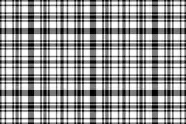 Siyah ve beyaz renklerde ekoseli kumaş desenli kumaş dokusu vektörünün arka plan tekstili.