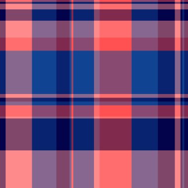 Ekose desenli, pembe ve mavi renklerde pürüzsüz kumaş vektör tartanın arkaplan tekstilini kontrol et.