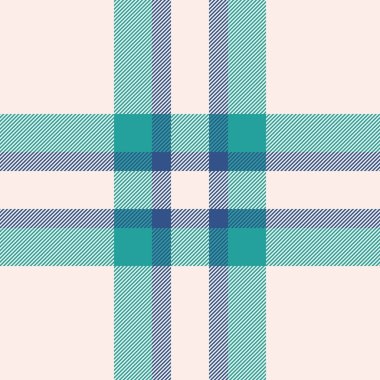 Tekstil ekoseli vektörün kusursuz kumaş arka planında kumaş ve keten ve deniz mavisi renklerinde tartan dokusunu kontrol et.