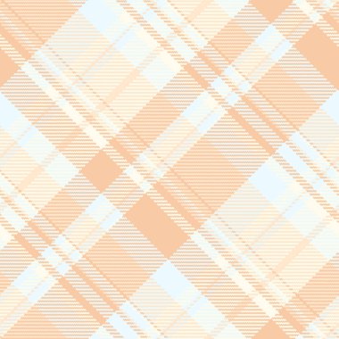 Turuncu ve Alice mavisi renklerinde ekose kumaş vektör dokusu ve dikdörtgen arkaplan tekstili..