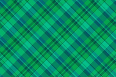 Düz ekose kumaş, vektör desenli kumaş, yeşil ve nane renklerinde tartan arkaplan kontrolü..