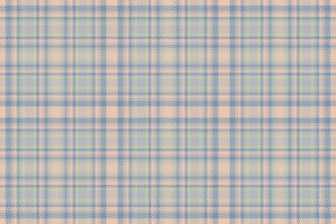 Dikensiz tartan desenli ekose kumaş vektörü. Pastel ve gri renklerde arka plan tekstili kontrol edilsin..