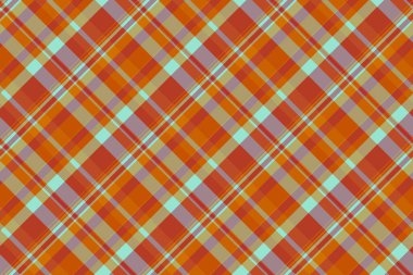 Kırmızı ve turuncu renklerde desenli tartan desenli kumaşın kusursuz vektör kontrolü.